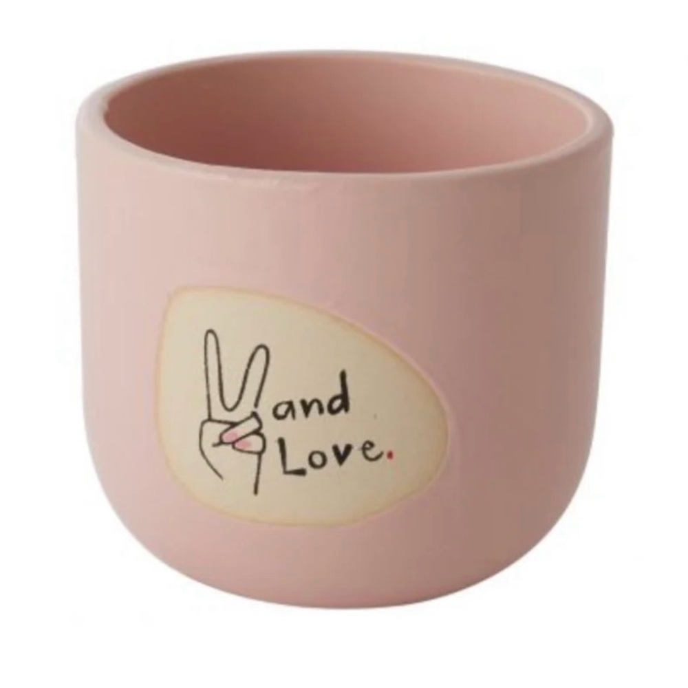 Peace and Love Ceramic Pot